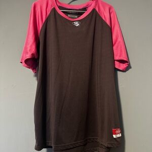 LS Baseball Men’s Black and Pink Athletic Jersey